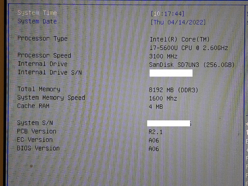 Motion MC-F5m CFT-004 Tablet PC i7-5600U @ 3.1GHz 8GB RAM 256GB SSD