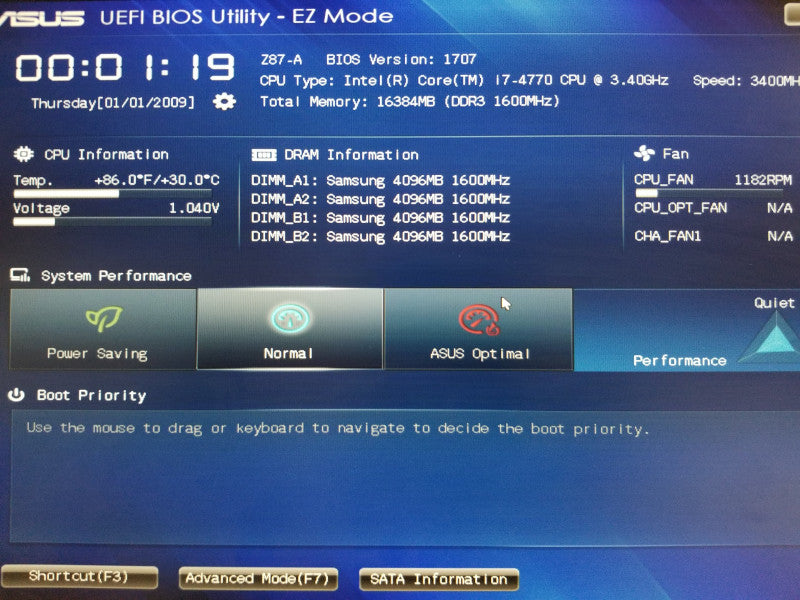 ASUS Z87-A Motherboard w/ i7-4770@3.4GHz, 16GB RAM