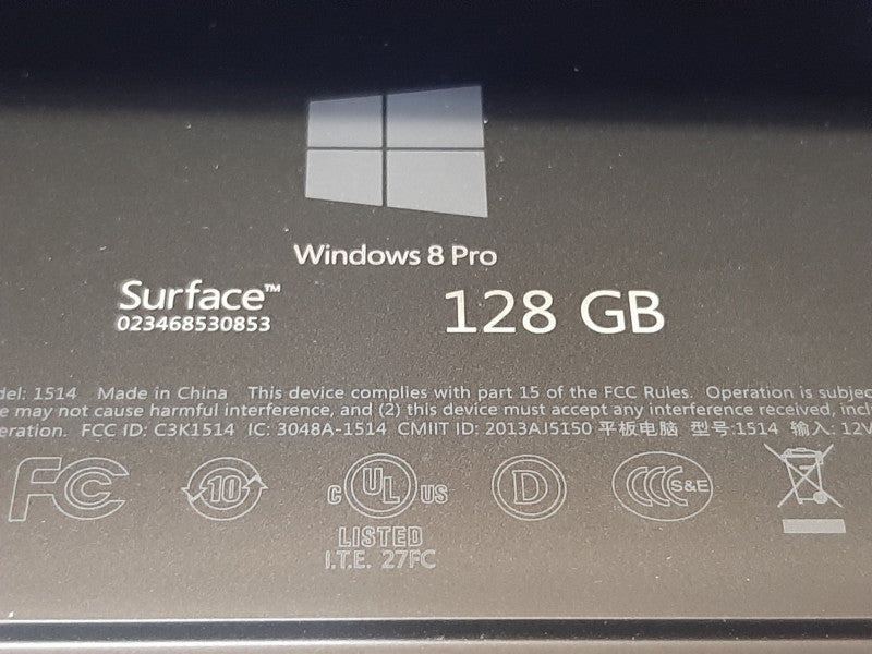 Surface Pro 1 i5-3317U @ 1.7GHz 4GB RAM 128GB SSD w/ Keyboard