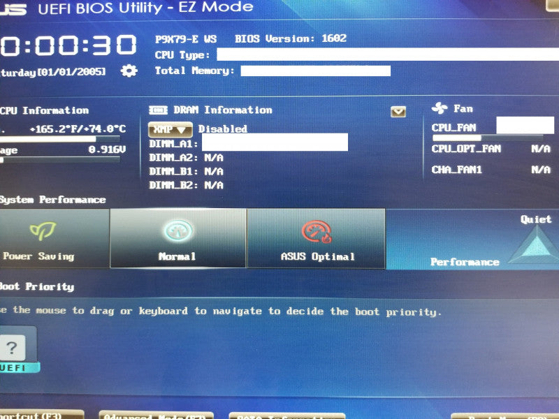 ASUS P9X79-E WS, LGA 2011, Intel Motherboard w/ i7-4960X@3.6GHz, 4 GB RAM, No I/O Shield