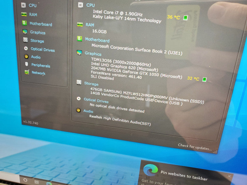 Microsoft Surface Book 2 i7-8650U 16GB 512GB GTX 1050