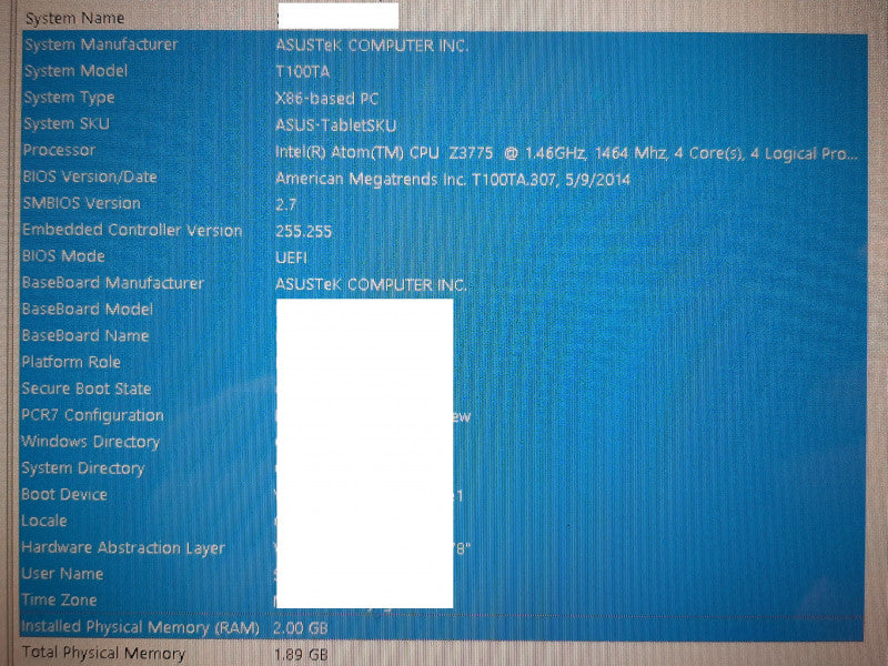ASUS T100TA Tablet PC Atom Z3775 @ 1.46GHz 2GB RAM 64GB Flash