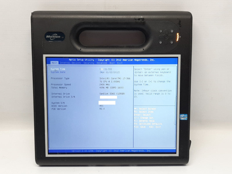 Motion MC-F5te CFT-003 Tablet PC i7-3667U @ 3GHz 4GB RAM 128GB Flash