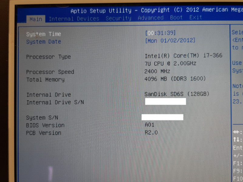 Motion MC-F5te CFT-003 Tablet PC i7-3667U @ 3GHz 4GB RAM 128GB Flash