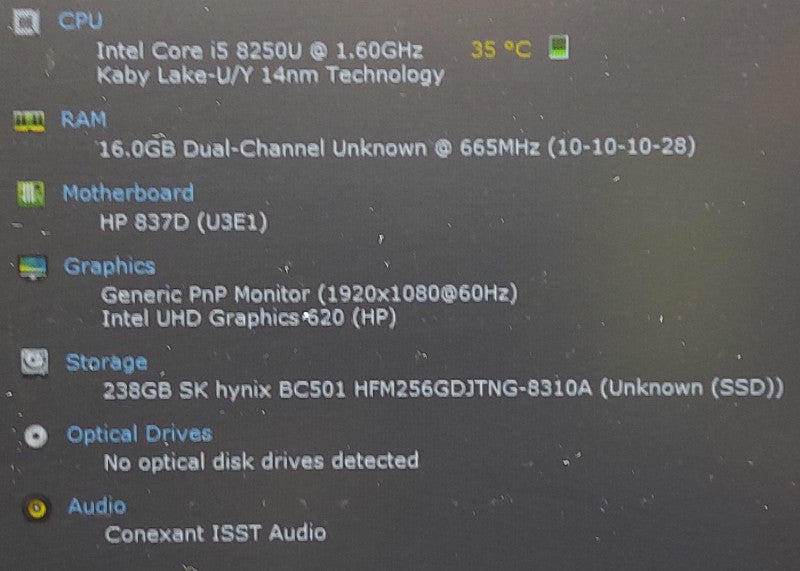 HP Probook 450 G4   i5-8250U 1.6GHz 16GB RAM 256GB SSD 15.6\\"
