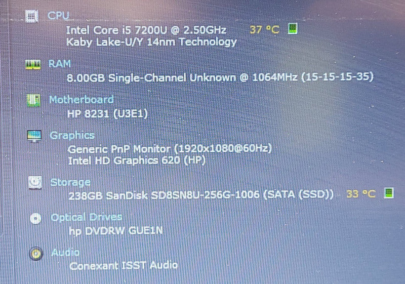 HP Probook 450 G4   i5 7200U 2.5GHz 8GB RAM 256GB SSD 15.6\\"