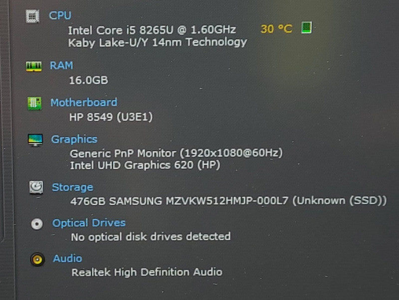 HP EliteBook 850 G6 i5-8265U 1.6Ghz 16GB RAM 500GB SSD 15.6\\"