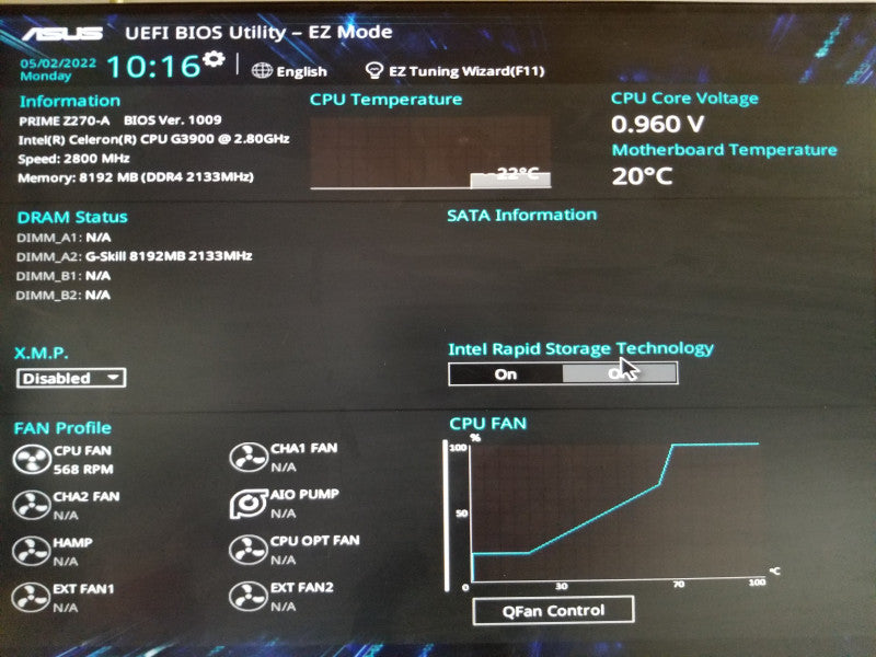 ASUS PRIME Z270-A Motherboard w/ G3900@2.8GHz, 8GB RAM, No I/O Shield