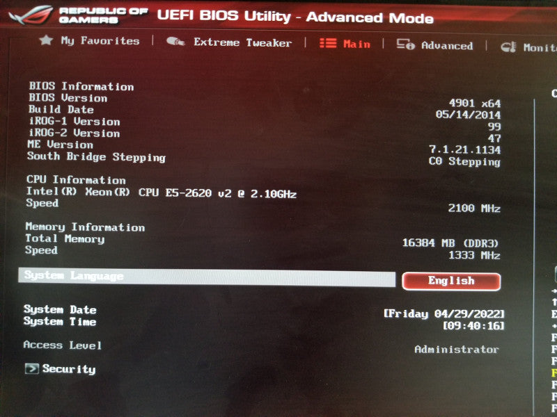 ASUS RAMPAGE IV EXTREME Motherboard w/ Xeon E5-2620v2@2.10GHz, 16GB RAM, No I/O Shield, No CPU FAN
