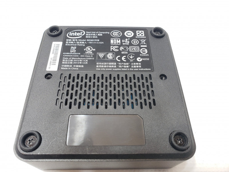 Intel NUC DC3217IYE mini PC, Core I3-3217U 1.8GHz, 4GB DDR3, No HDD, Read
