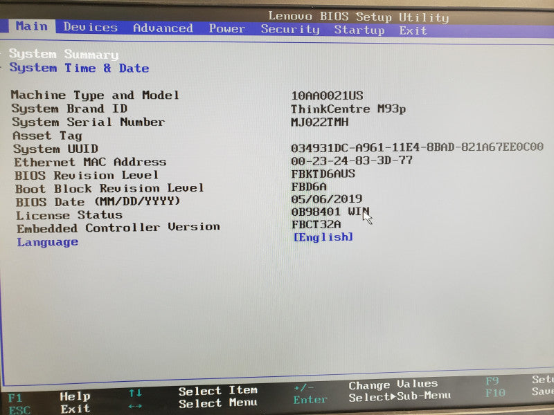 Lenovo ThinkCentre M93p mini pc, Core I7-4765T 2.0GHz, 4GB DDR3, 128GB SSD