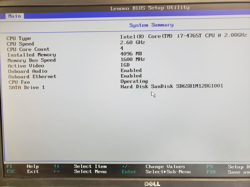 Lenovo ThinkCentre M93p mini pc, Core I7-4765T 2.0GHz, 4GB DDR3, 128GB SSD