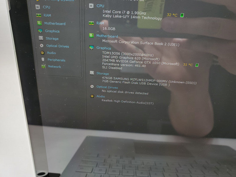 Microsoft Surface Book 2 i7-8650U 16GB 512GB GTX-1050