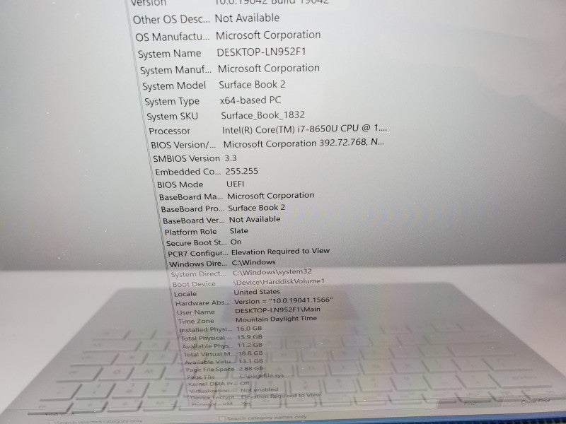 Microsoft Surface Book 2 i7-8650U 16GB 512GB GTX-1050