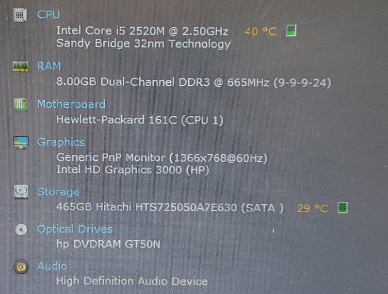 HP EliteBook 8460p i5-2520M 2.5GHz 8GB RAM 500GB HDD     14\\"