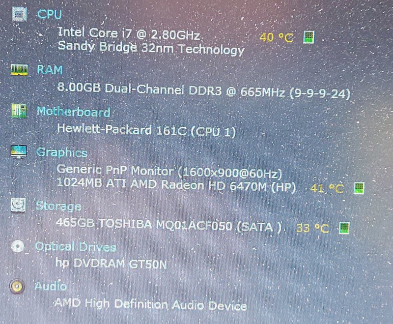 HP EliteBook 8460p i7-2640M 2.8GHz 8GB RAM 500GB HDD 14\\"