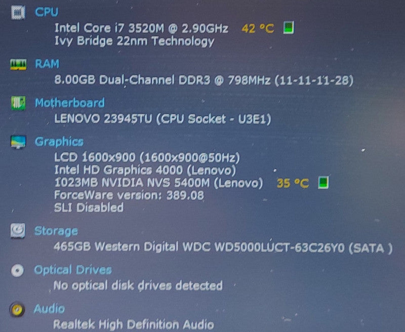 Lenovo Thinkpad T530    i5-3520M 2.9GHz 8GB RAM 500GB HDD   15.6\\"