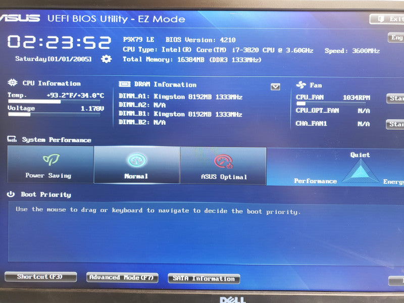 Asus P9X79 LE Desktop Board with Core I7-3820 3.6GHz, 16GB DDR3, No I/O Back Cover