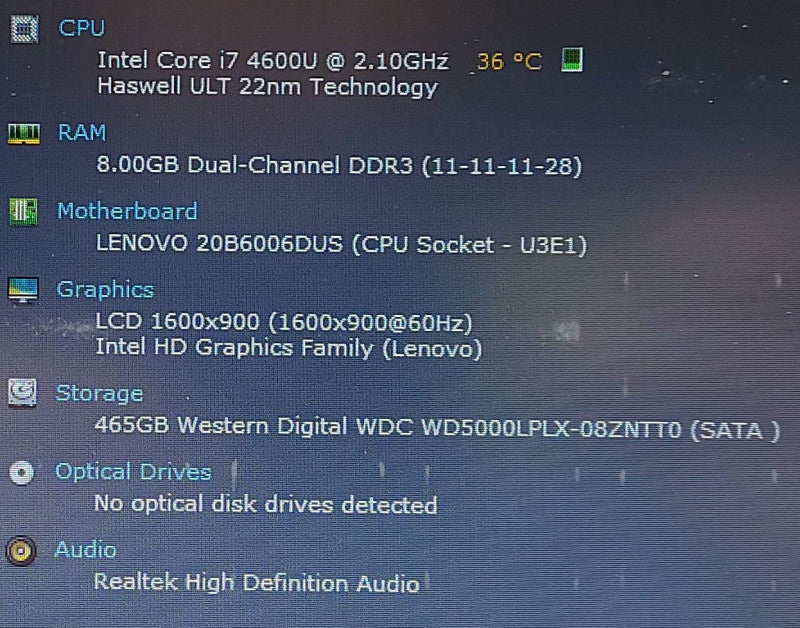 Lenovo Thinkpad T440 i7-4600U 2.1GHz 8GB RAM 500GB HDD    14\\"