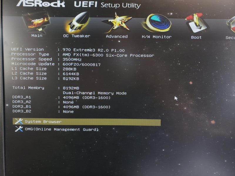 AsRock 970 Extreme3 Board with AMD FX-6300 6C 3.5GHz, 8GB DDR3 RAM, I/O Back Cover