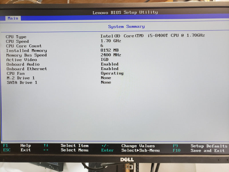 Lenovo ThinkCentre M720q,Core I5-8400T 1.7GHz 6C, 8GB DDR4, No HDD/Power Adapter/Antenna