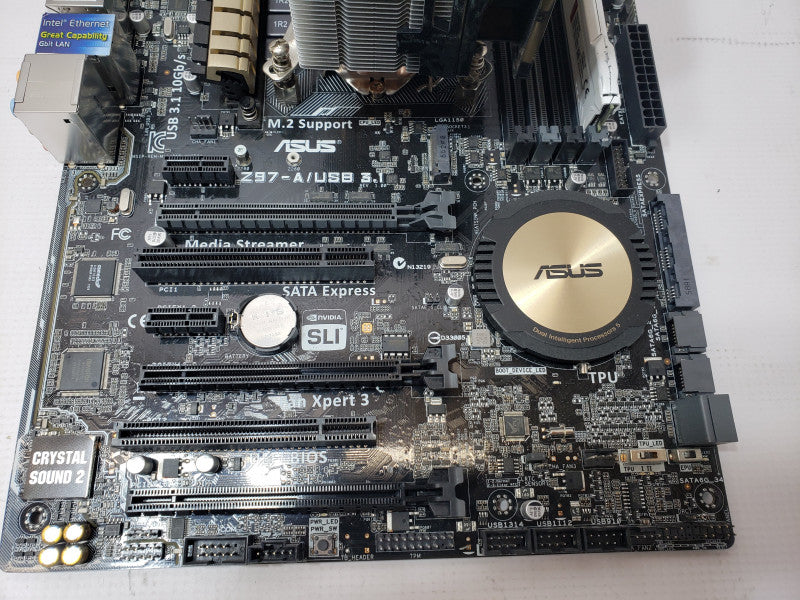 Asus Z97-A/USB 3.1 Board with Core I7-4790K 4.0GHz, 4GB RAM, with I/O Back cover