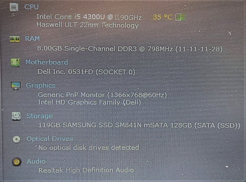 Dell Latitude E7240 i5-4300U 1.9GHz 8GB RAM 128GB SSD 12.5\\"