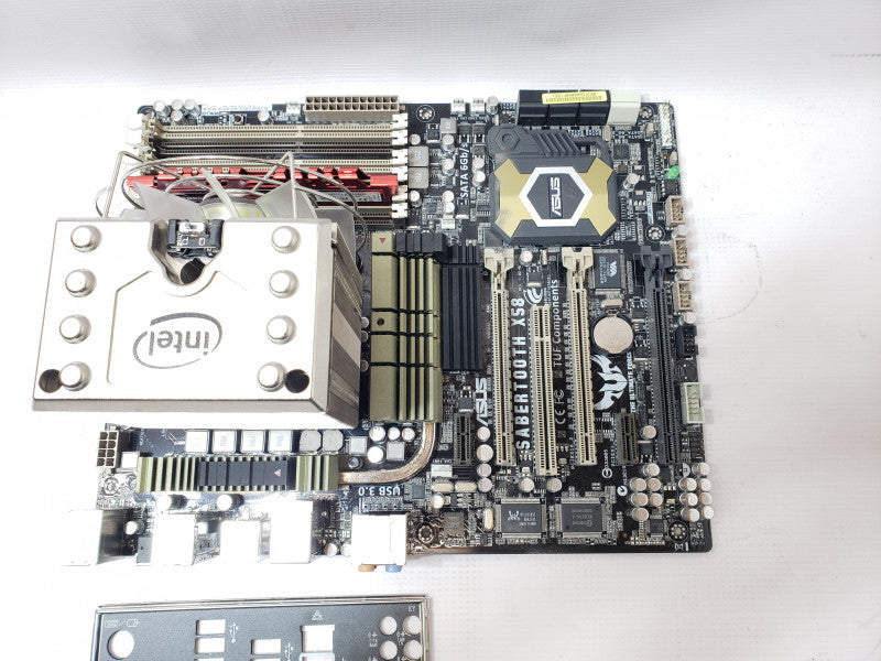 Asus Sabertooth X58 Desktop Board with Core I7-X990 3.47GHz, 4GB RAM, Back I/O cover