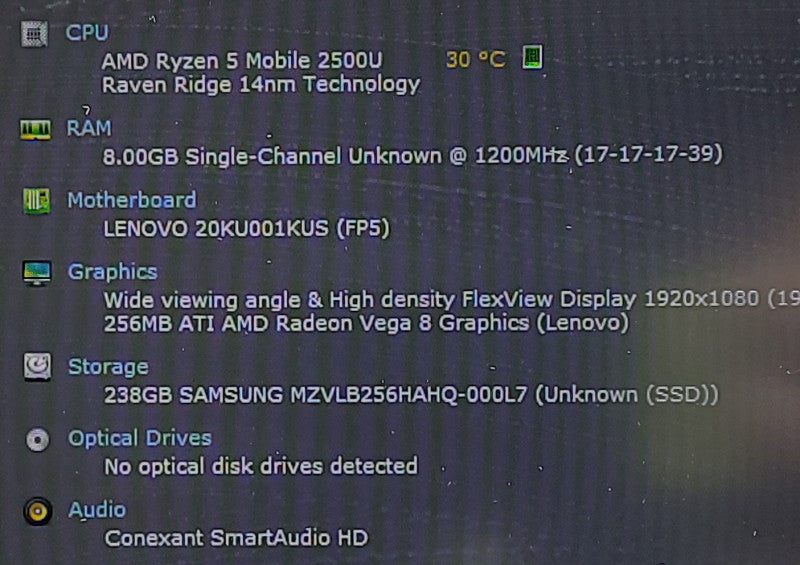 Lenovo ThinkPad E485 AMD Ryzen 5 2500U 2GHz 256GB SSD 14\\"