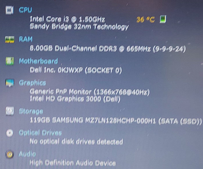 Dell Latitude 3330 i3-2375M 1.5Ghz 8GB RAM 128GB SSD 13.3\\"
