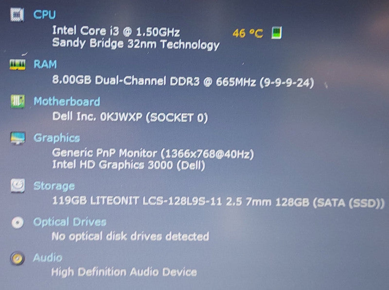 Dell Latitude 3330   i3-2375M 1.5Ghz 8GB RAM 128GB SSD    13.3\\"