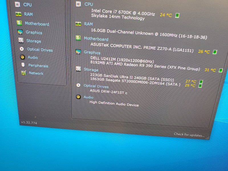 Custom PC, Intel i7 6700K, 16GB Ram, 240GB SSD, 2TB HDD, ATI Radeon R9 390