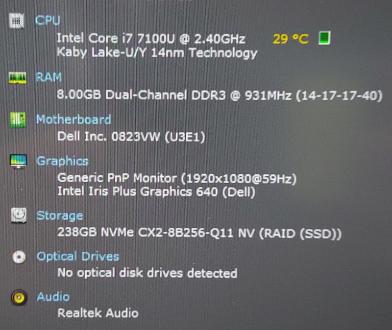 Dell XPS 13 9360 i7-7560U 2.4GHz 8GB RAM 256GB SSD 13.3\\"