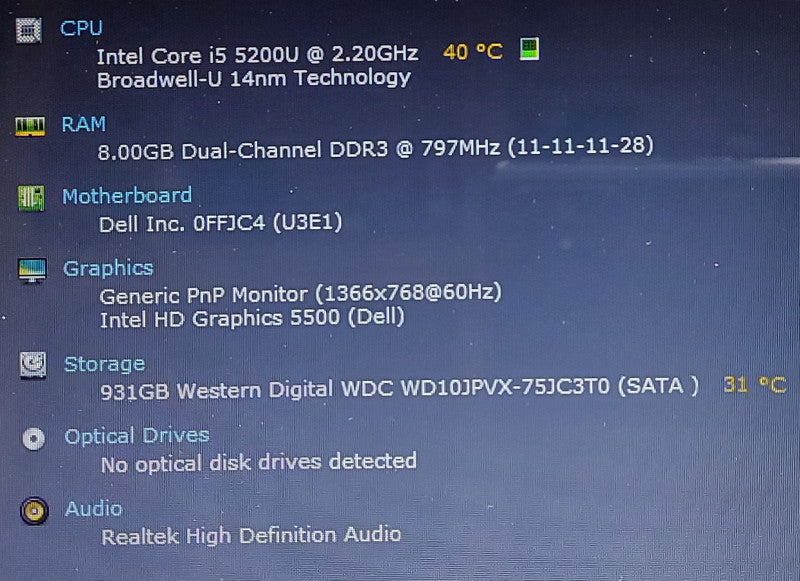 Dell Inspiron 5548 i5-5200U 2.2GHz 8GB RAM 1TB HDD 15.6\\"