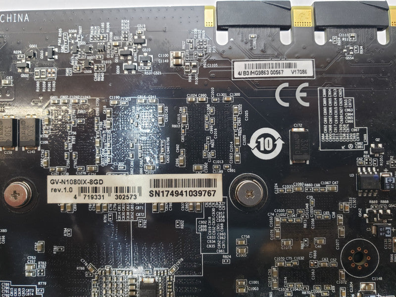 Gigabyte GV-N1080IX-8GD Graphics  Card, For Parts, see pictures for detail, no output, AS-IS