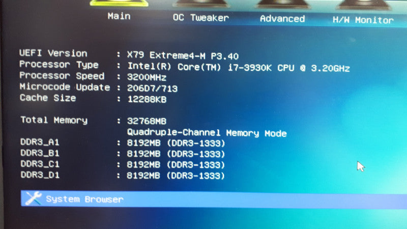 ASUS X79 Extreme 4-M w/ i7-3930K 3.2GHz 32GB DDR3