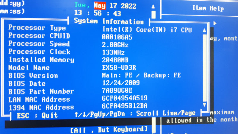 Custom PC GA-EX58-UD3R, i7-920, 20GB RAM HD5770 1GB