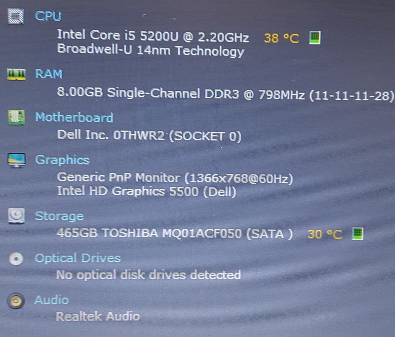 Dell Latitude E5550 i5-5200U 2.2GHz 8GB RAM 500GB HDD 15.6\\"