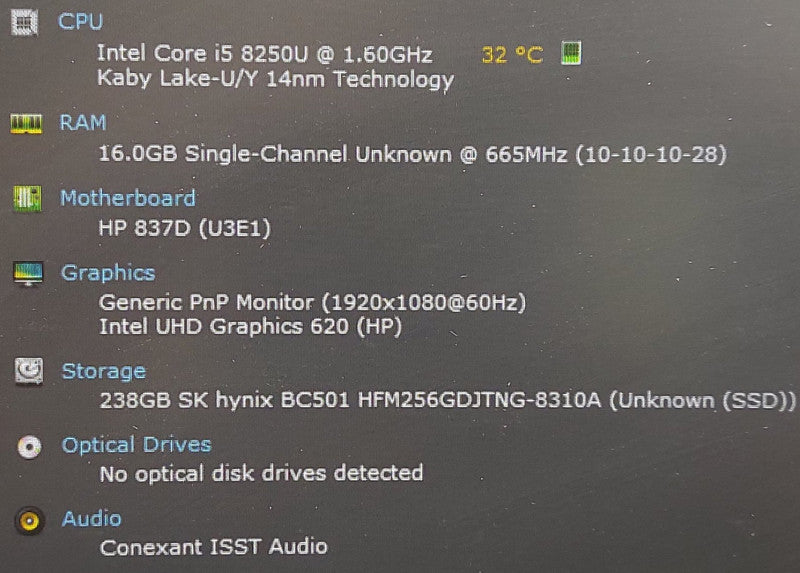 HP ProBook 450 G5 i5-8250U 1.6GHz 16GB RAM    256GB SSD 15.6\\"