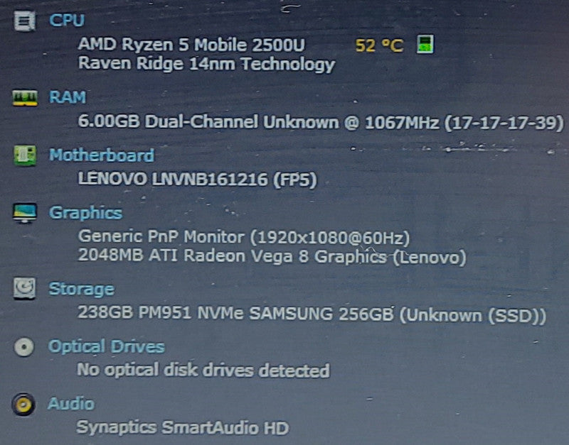 Lenovo V330-14ARR AMD Ryzen 5 2500U 2.0GHz 8GB RAM 256GB SSD 14\\"