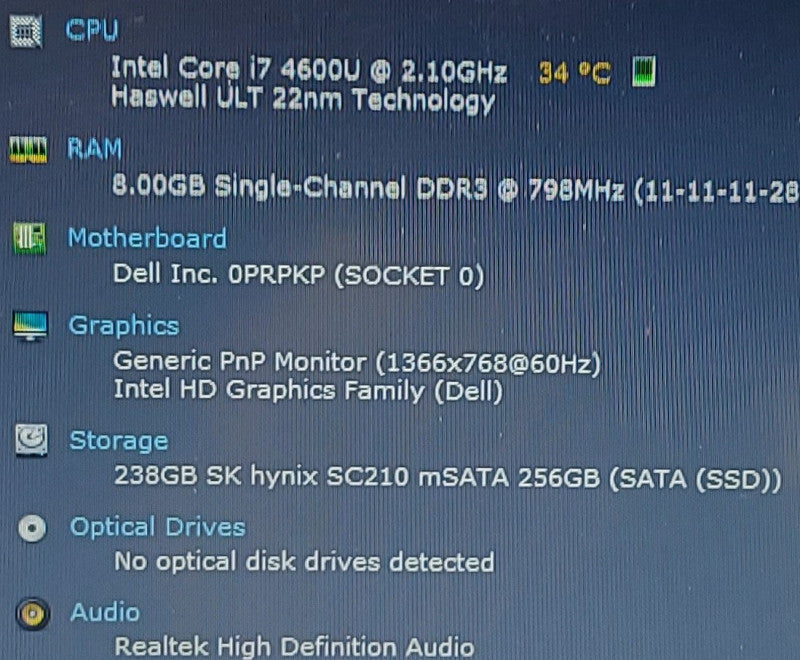 Dell Latitude E7420 i7-4600U 2.1GHz 8GB RAM 256GB SSD 12.5\\"