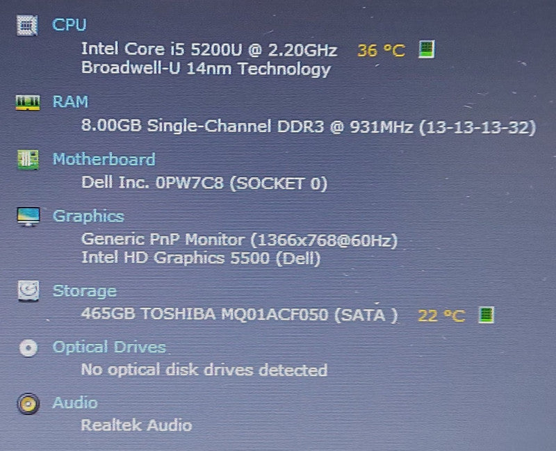 Dell Latitude 3450 i5-5200U 8GB RAM 500GB HardDrive READ