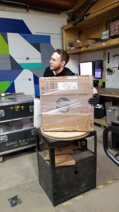 Guy wrapping box , sold for parts/repairs only
