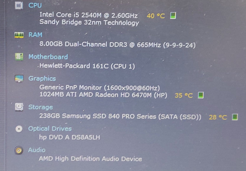 HP EliteBook 8460p i5-2540M 2.6GHz 8GB RAM 256GB SSD 14\\"