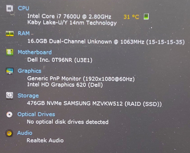Dell Latitude 5480 i7-7600U 2.8GHz 16GB RAM SSD 14\\"