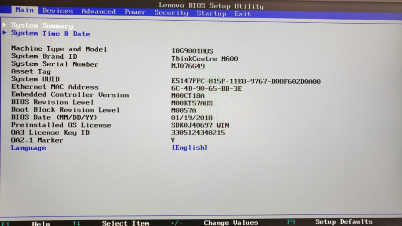 Lenovo ThinkCentre M600 mini PC, Pentium J3710 1.6GHz, 8GB, No HDD/Caddies/Antenna/Power Adapter