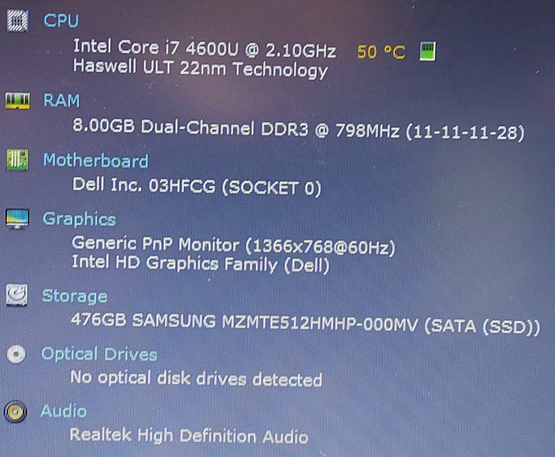 Dell Latitude E7440 i7-4600U 2.1GHz 8GB RAM 500GB SSD 14\\"