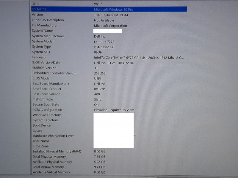 DELL Latitude 7275 T02H001 Core m7-6Y75 @ 1.2GHz 8GB RAM 256GB SSD