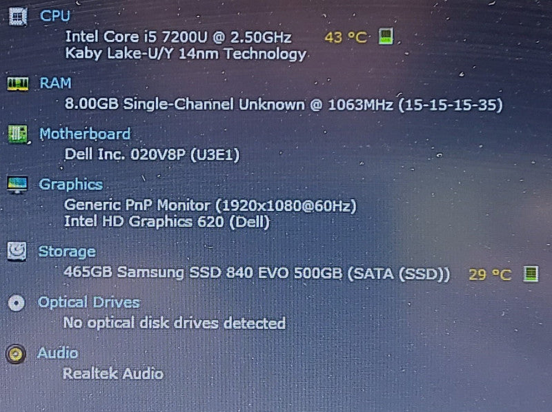 Dell Latitude 3590   i5-7200U 2.5GHz 8GB RAM 500GB SSD 15.6\\"