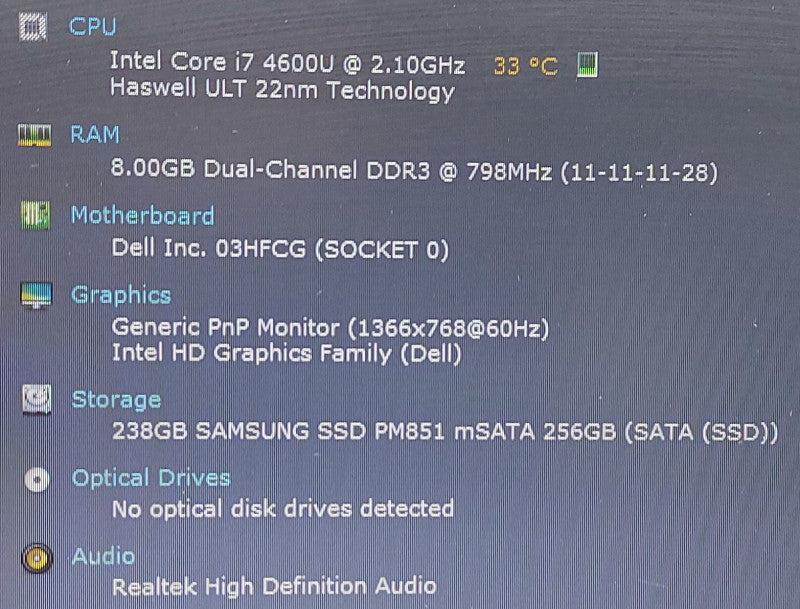 Dell Latitude E7440 I7-4600U 2.1GHz 8GB RAM 256GB SSD 14"